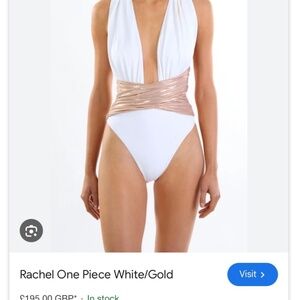 NWT Room 24 White Gold Swimsuit Size S